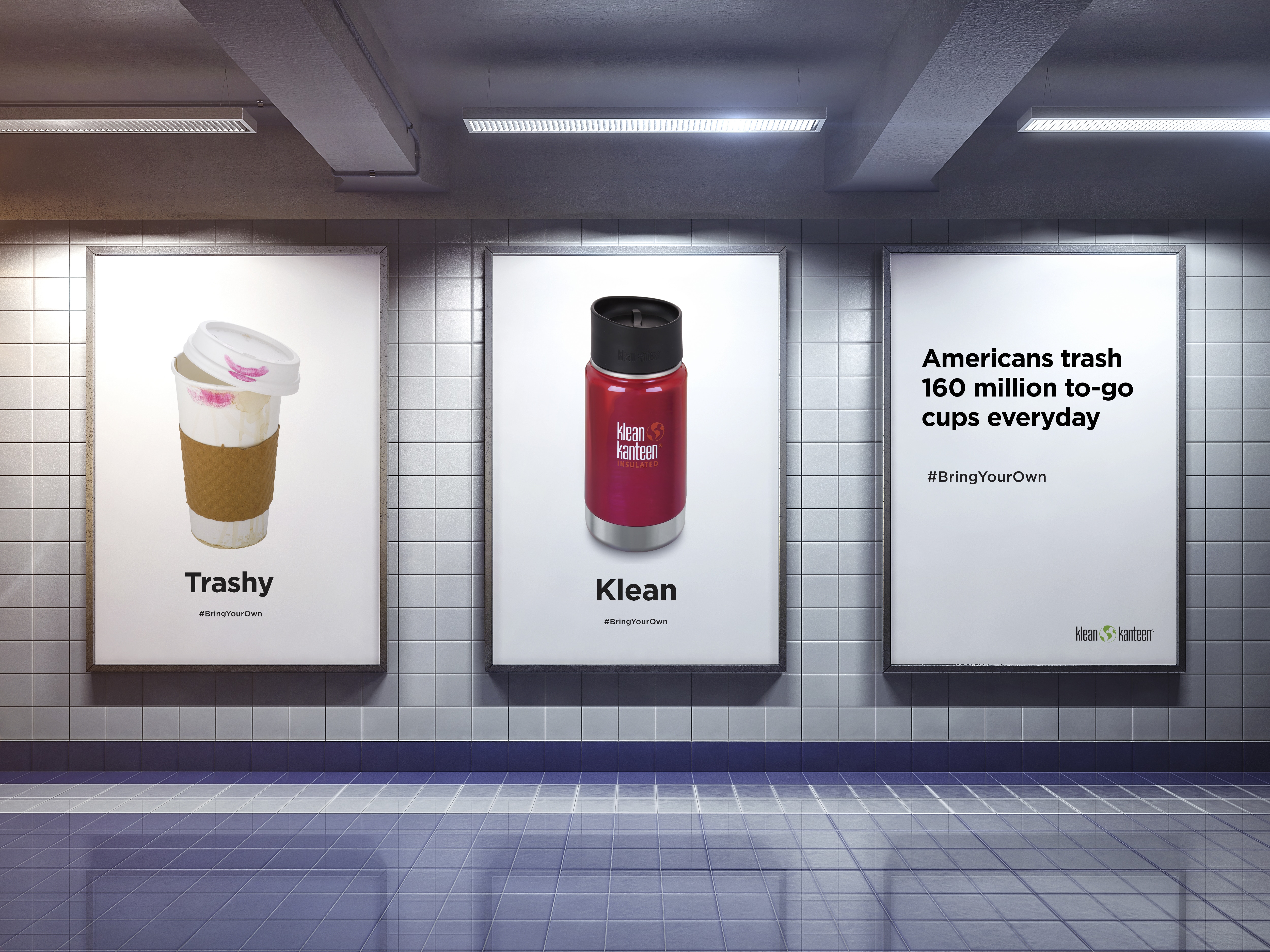 big three vertical poster on metro station campaign