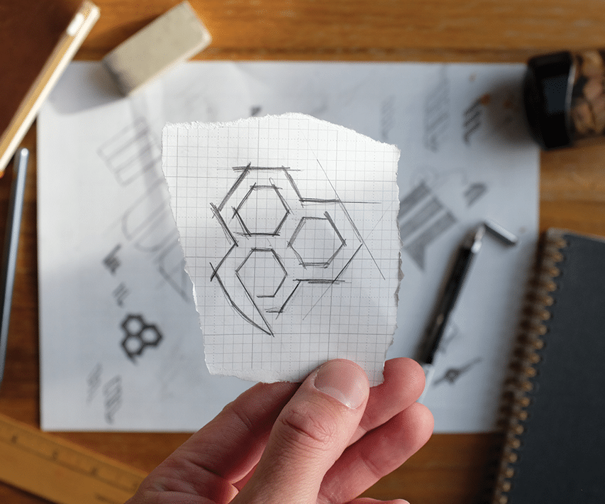 sketch of Honey Stinger logo
