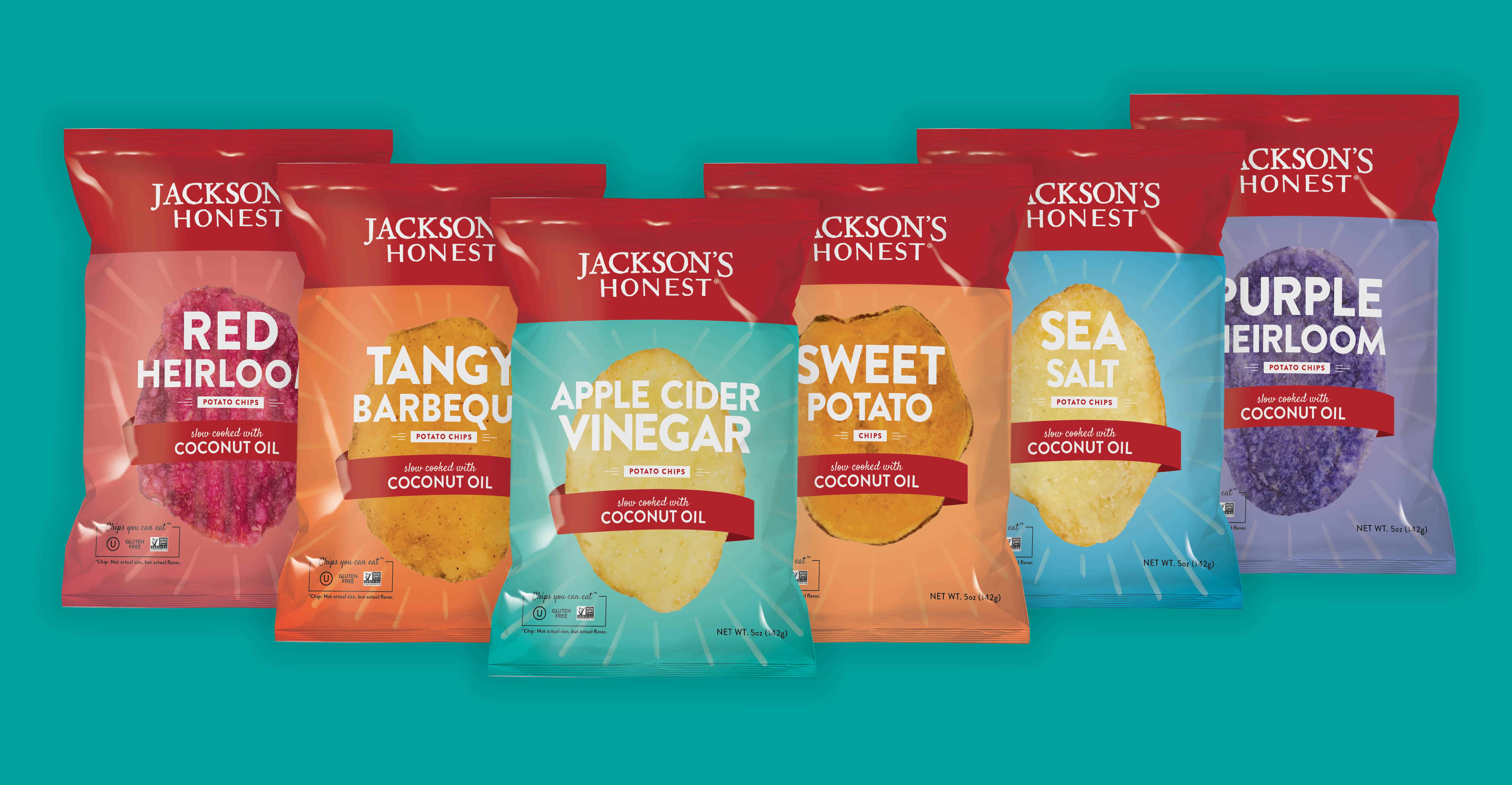 jackson's honest packaging blue background