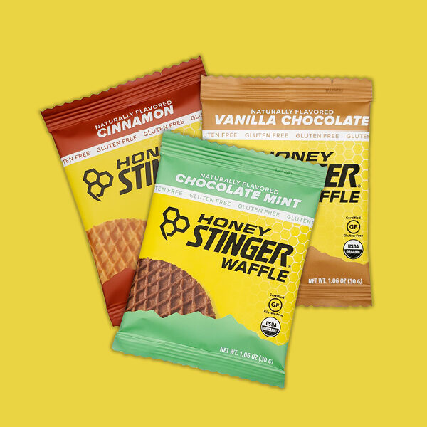 Honey Stinger Packaging on yellow background