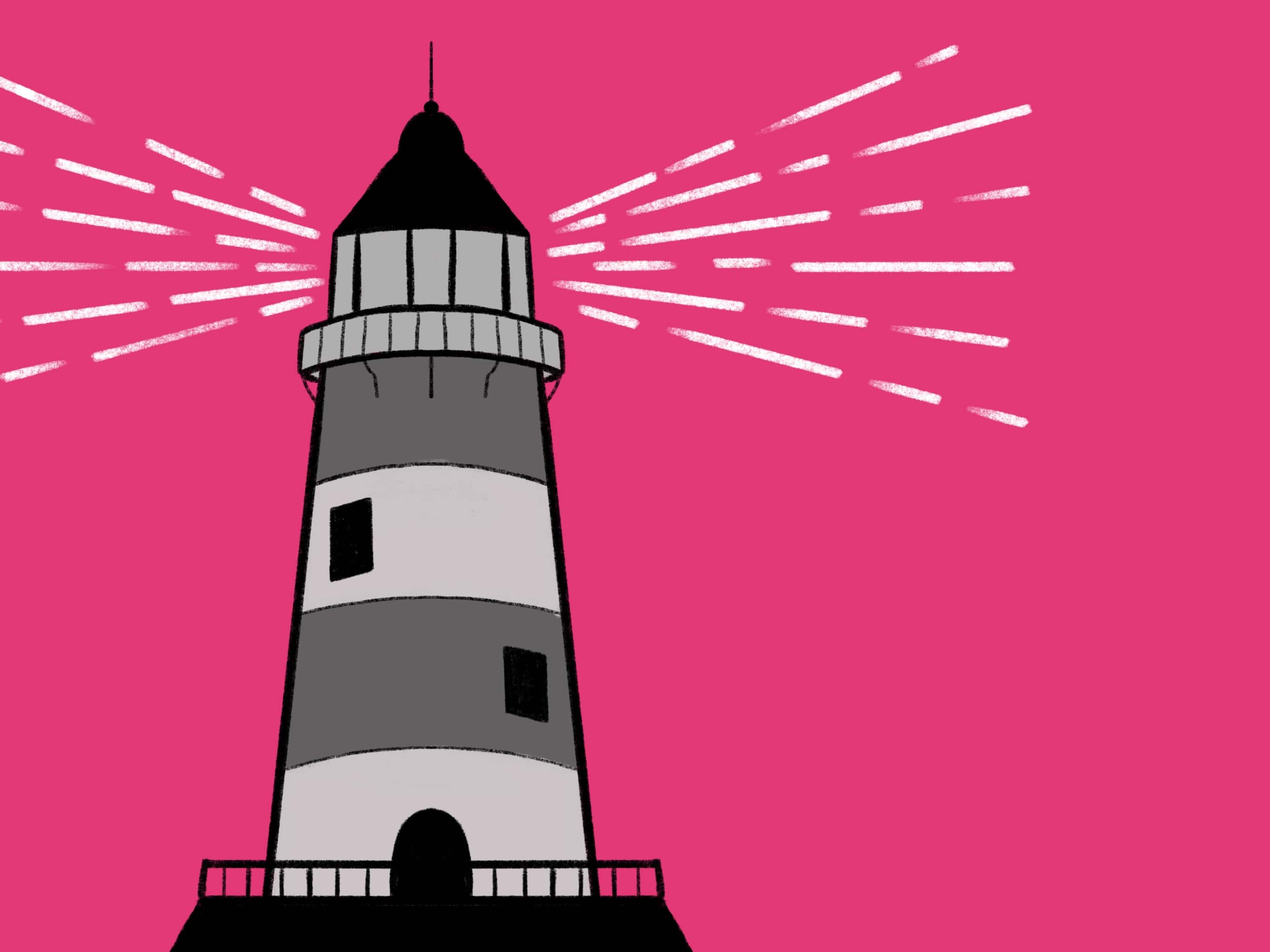 lighthouse on pink backgroung