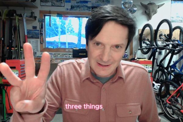 Robb putting up 3 fingers. text at bottom says three things